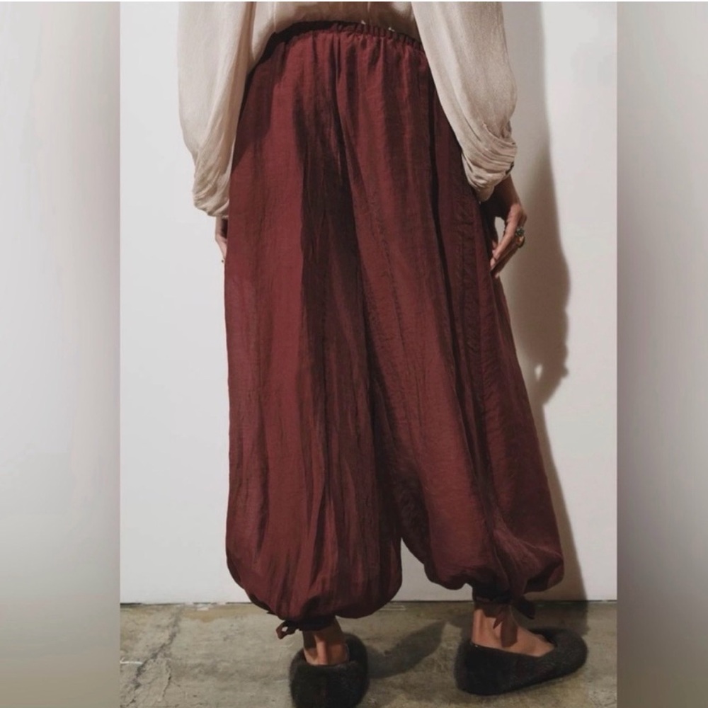 Zara Ballon Tie Pants - Brick - Picture 3 of 4
